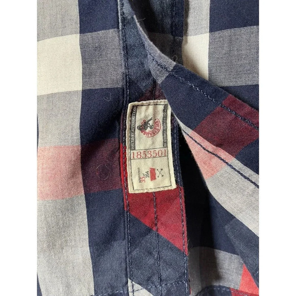 Levis Blue Red White Plaid Short Sleeve Button Up Shirt Size X-Large - Picture 5 of 5